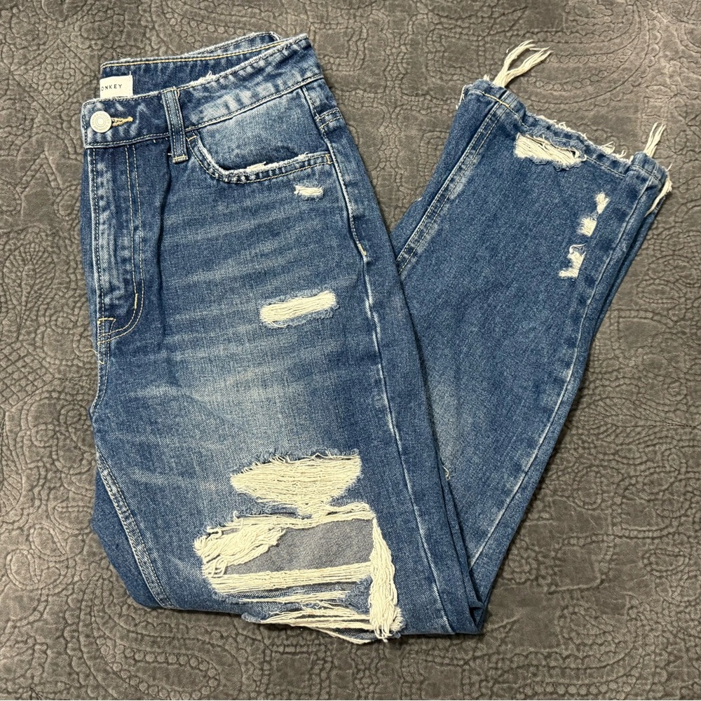 Flying Monkey Classic Distressed Denim Jeans